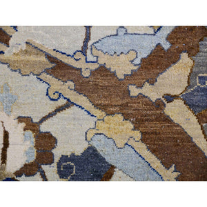 10'2"x14'4" Elder White, Polonaise Czartoryski With Persian Isphahan Inspired design Distinct Abrash, Hand Knotted, Zero Pile 100% Wool, Oriental Rug FWR452550