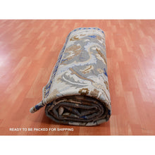 Load image into Gallery viewer, 10&#39;2&quot;x14&#39;4&quot; Elder White, Polonaise Czartoryski With Persian Isphahan Inspired design Distinct Abrash, Hand Knotted, Zero Pile 100% Wool, Oriental Rug FWR452550