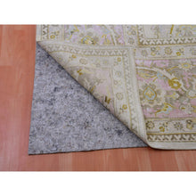 Load image into Gallery viewer, 12&#39;x15&#39;7&quot; Semolina Beige, Cameo Pink Border, Wool and Silk, Densely Woven, Oushak Design, Hand Knotted, Oversized Oriental Rug FWR452580