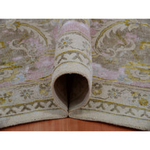 Load image into Gallery viewer, 12&#39;x15&#39;7&quot; Semolina Beige, Cameo Pink Border, Wool and Silk, Densely Woven, Oushak Design, Hand Knotted, Oversized Oriental Rug FWR452580