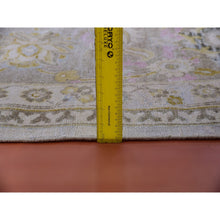Load image into Gallery viewer, 12&#39;x15&#39;7&quot; Semolina Beige, Cameo Pink Border, Wool and Silk, Densely Woven, Oushak Design, Hand Knotted, Oversized Oriental Rug FWR452580