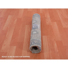 Load image into Gallery viewer, 2&#39;x3&#39; Warm Gray, Hand Knotted Khotan Design, Silk With Textured Wool, Oriental Mat Rug FWR452598