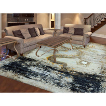 Load image into Gallery viewer, 8&#39;x10&#39;4&quot; Cosmic Latte Beige, Natural Wool, Antique Chinese Inspired Dragon Design, Hand Knotted, Oriental Rug FWR452610