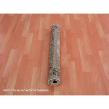 Load image into Gallery viewer, 3&#39;x5&#39;5&quot; Cornsilk White, Kashmir Pure Silk, 400 Kpsi, Intricate Medallion Design, Soft To The Touch, Hand Knotted Oriental Rug FWR452628