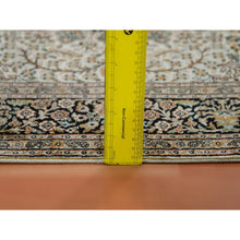 Load image into Gallery viewer, 3&#39;x5&#39;5&quot; Cornsilk White, Kashmir Pure Silk, 400 Kpsi, Intricate Medallion Design, Soft To The Touch, Hand Knotted Oriental Rug FWR452628