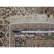 Load image into Gallery viewer, 3&#39;x5&#39;5&quot; Cornsilk White, Kashmir Pure Silk, 400 Kpsi, Intricate Medallion Design, Soft To The Touch, Hand Knotted Oriental Rug FWR452628