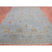 Load image into Gallery viewer, 11&#39;10&quot;x14&#39;6&quot; Mirage Gray, 100% Wool, Hand Knotted, Sultanabad Reimagined, All Over Leaf Design, Zero Pile, Sheared Low, Oversized, Oriental Rug FWR452694