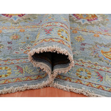 Load image into Gallery viewer, 11&#39;10&quot;x14&#39;6&quot; Mirage Gray, 100% Wool, Hand Knotted, Sultanabad Reimagined, All Over Leaf Design, Zero Pile, Sheared Low, Oversized, Oriental Rug FWR452694