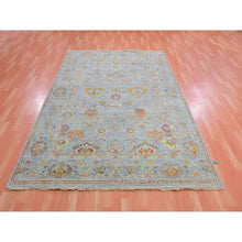 Load image into Gallery viewer, 6&#39;x8&#39;10&quot; Mirage Gray, Sultanabad Reimagined, 100% Wool, Hand Knotted, All Over Leaf Design, Zero Pile, Cropped Thin, Oriental Rug FWR452724