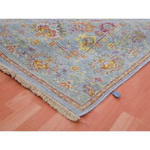 Load image into Gallery viewer, 6&#39;x8&#39;10&quot; Mirage Gray, Sultanabad Reimagined, 100% Wool, Hand Knotted, All Over Leaf Design, Zero Pile, Cropped Thin, Oriental Rug FWR452724