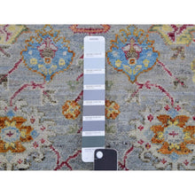 Load image into Gallery viewer, 6&#39;x8&#39;10&quot; Mirage Gray, Sultanabad Reimagined, 100% Wool, Hand Knotted, All Over Leaf Design, Zero Pile, Cropped Thin, Oriental Rug FWR452724
