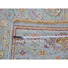 Load image into Gallery viewer, 6&#39;x8&#39;10&quot; Obsidian Black, Wool and Silk, Hand Knotted, Sickle Leaf Design, Soft Pile, Lush and Plush, Oriental Rug FWR546966