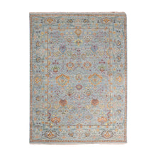 Load image into Gallery viewer, 5&#39;1&quot;x6&#39;10&quot; Mirage Gray, Zero Pile, Sheared Low, 100% Wool, Hand Knotted, Sultanabad Reimagined, All Over Leaf Design, Oriental Rug FWR452730