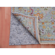 Load image into Gallery viewer, 5&#39;1&quot;x6&#39;10&quot; Mirage Gray, Zero Pile, Sheared Low, 100% Wool, Hand Knotted, Sultanabad Reimagined, All Over Leaf Design, Oriental Rug FWR452730