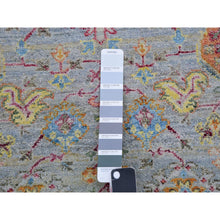 Load image into Gallery viewer, 5&#39;1&quot;x6&#39;10&quot; Mirage Gray, Zero Pile, Sheared Low, 100% Wool, Hand Knotted, Sultanabad Reimagined, All Over Leaf Design, Oriental Rug FWR452730
