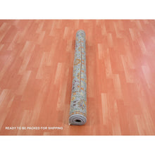 Load image into Gallery viewer, 5&#39;1&quot;x6&#39;10&quot; Mirage Gray, Zero Pile, Sheared Low, 100% Wool, Hand Knotted, Sultanabad Reimagined, All Over Leaf Design, Oriental Rug FWR452730