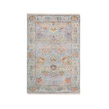 Load image into Gallery viewer, 3&#39;1&quot;x5&#39; Mirage Gray, 100% Wool, Hand Knotted, Sultanabad Reimagined, All Over Leaf Design, Zero Pile, Sheared Low, Oriental Rug FWR452742