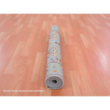 Load image into Gallery viewer, 3&#39;1&quot;x5&#39; Mirage Gray, 100% Wool, Hand Knotted, Sultanabad Reimagined, All Over Leaf Design, Zero Pile, Sheared Low, Oriental Rug FWR452742
