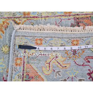 2'x3' Mirage Gray, Zero Pile, Cropped Thin, Sultanabad Reimagined, All Over Leaf Design, 100% Wool, Hand Knotted, Mat, Oriental Rug FWR452748