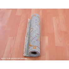 Load image into Gallery viewer, 2&#39;x3&#39; Mirage Gray, Zero Pile, Cropped Thin, Sultanabad Reimagined, All Over Leaf Design, 100% Wool, Hand Knotted, Mat, Oriental Rug FWR452748