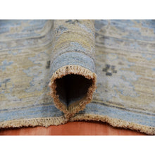 Load image into Gallery viewer, 9&#39;1&quot;x11&#39;6&quot; Columbia Blue, Cropped Thin, Washed Out, Antiqued Zeigler Mahal With Zero Pile, Hand Knotted, 100% Wool, Oriental Rug FWR452802