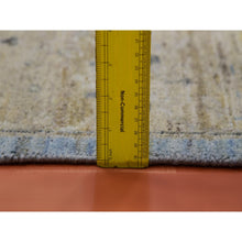 Load image into Gallery viewer, 9&#39;1&quot;x11&#39;6&quot; Columbia Blue, Cropped Thin, Washed Out, Antiqued Zeigler Mahal with Zero Pile, Hand Knotted, 100% Wool, Oriental Rug FWR452802