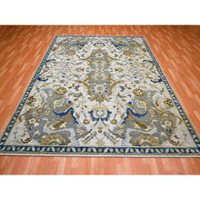Load image into Gallery viewer, 8&#39;1&quot;x10&#39;2&quot; Snow Ivory, Polonaise Czartoryski With Persian Isphahan Inspired design Distinct Abrash, Hand Knotted, Zero Pile 100% Wool, Oriental Rug FWR452832