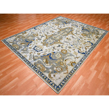 Load image into Gallery viewer, 8&#39;1&quot;x10&#39;2&quot; Snow Ivory, Polonaise Czartoryski With Persian Isphahan Inspired design Distinct Abrash, Hand Knotted, Zero Pile 100% Wool, Oriental Rug FWR452832