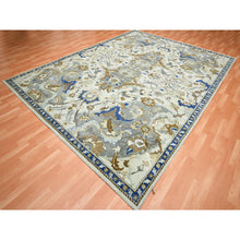 Load image into Gallery viewer, 9&#39;2&quot;x12&#39;1&quot; Daisy White, Hand Knotted, Polonaise Czartoryski With Persian Isphahan Inspired design, Distinct Abrash, Zero Pile, Pure Wool Oriental Rug FWR452838