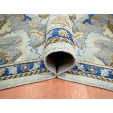 Load image into Gallery viewer, 9&#39;2&quot;x12&#39;1&quot; Daisy White, Hand Knotted, Polonaise Czartoryski With Persian Isphahan Inspired design, Distinct Abrash, Zero Pile, Pure Wool Oriental Rug FWR452838