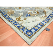 Load image into Gallery viewer, 9&#39;2&quot;x12&#39;1&quot; Daisy White, Hand Knotted, Polonaise Czartoryski With Persian Isphahan Inspired design, Distinct Abrash, Zero Pile, Pure Wool Oriental Rug FWR452838