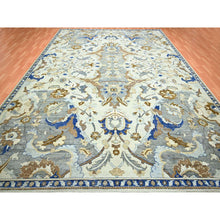 Load image into Gallery viewer, 12&#39;x15&#39;5&quot; Powder White, Polonaise Czartoryski With Persian Isphahan Inspired design, 100% Wool, Distinct Abrash, Hand Knotted, Zero Pile, Oversized, Oriental Rug FWR452844