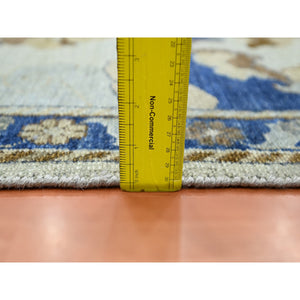 12'x15'5" Powder White, Polonaise Czartoryski With Persian Isphahan Inspired design, 100% Wool, Distinct Abrash, Hand Knotted, Zero Pile, Oversized, Oriental Rug FWR452844