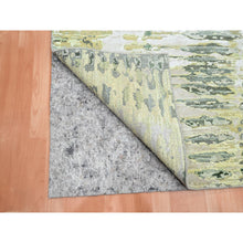 Load image into Gallery viewer, 6&#39;1&quot;x9&#39;3&quot; Shades of Green, Crocodile Safari Design, 100% Silk, Hand Knotted, Soft Pile, Oriental Rug FWR452856