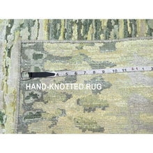 Load image into Gallery viewer, 6&#39;1&quot;x9&#39;3&quot; Shades Of Green, Crocodile Safari Design, 100% Silk, Hand Knotted, Soft Pile, Oriental Rug FWR452856