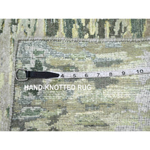Load image into Gallery viewer, 5&#39;1&quot;x7&#39;3&quot; Eden Green, Crocodile Safari Design, Borderless, 100% Silk, Hand Knotted, Oriental Rug FWR452862