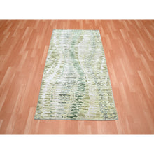 Load image into Gallery viewer, 3&#39;1&quot;x5&#39;3&quot; Greener Pastures, Crocodile Safari Design, Lush and Plush, 100% Silk, Hand Knotted, Oriental Rug FWR452868