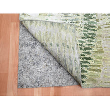 Load image into Gallery viewer, 3&#39;1&quot;x5&#39;3&quot; Greener Pastures, Crocodile Safari Design, Lush and Plush, 100% Silk, Hand Knotted, Oriental Rug FWR452868