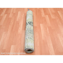 Load image into Gallery viewer, 3&#39;1&quot;x5&#39;3&quot; Greener Pastures, Crocodile Safari Design, Lush and Plush, 100% Silk, Hand Knotted, Oriental Rug FWR452868