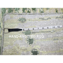 Load image into Gallery viewer, 2&#39;1&quot;x3&#39; Vineyard Green, Crocodile Safari Design, 100% Silk, Hand Knotted, Mat, Oriental Rug FWR452886