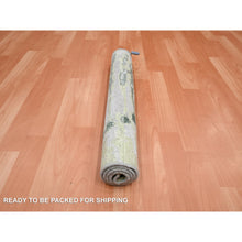 Load image into Gallery viewer, 2&#39;1&quot;x3&#39; Vineyard Green, Crocodile Safari Design, 100% Silk, Hand Knotted, Mat, Oriental Rug FWR452886