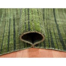 Load image into Gallery viewer, 9&#39;x12&#39;3&quot; Moss Green, Vertical Ombre Design, Hand Knotted, Soft And Vibrant Wool, Oriental Rug FWR452892
