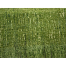 Load image into Gallery viewer, 9&#39;x12&#39;3&quot; Moss Green, Vertical Ombre Design, Hand Knotted, Soft And Vibrant Wool, Oriental Rug FWR452892
