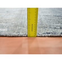 Load image into Gallery viewer, 2&#39;1&quot;x3&#39; Medium Gray, Vertical Ombre Design, Pure Silk, Hand Knotted, Mat, Oriental Rug FWR452916