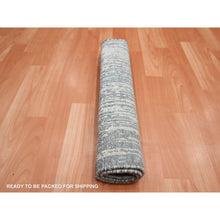 Load image into Gallery viewer, 2&#39;1&quot;x3&#39; Medium Gray, Vertical Ombre Design, Pure Silk, Hand Knotted, Mat, Oriental Rug FWR452916
