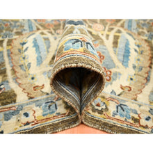 Load image into Gallery viewer, 9&#39;1&quot;x12&#39; Chocolate Brown With Yellow, Abrash Persian Design, 100% Pure Wool, Zero Pile, Shaved Low, Hand Knotted Oriental Rug FWR452934