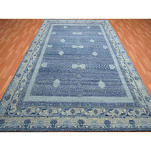 Load image into Gallery viewer, 9&#39;x12&#39;5&quot; Yale Blue, Pinecone Design, 100% Pure Wool, Thick And Plush, Hand Knotted Oriental Rug FWR452946
