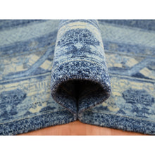 Load image into Gallery viewer, 9&#39;x12&#39;5&quot; Yale Blue, Pinecone Design, 100% Pure Wool, Thick And Plush, Hand Knotted Oriental Rug FWR452946