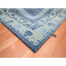 Load image into Gallery viewer, 9&#39;x12&#39;5&quot; Yale Blue, Pinecone Design, 100% Pure Wool, Thick And Plush, Hand Knotted Oriental Rug FWR452946