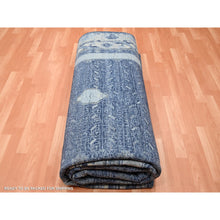 Load image into Gallery viewer, 9&#39;x12&#39;5&quot; Yale Blue, Pinecone Design, 100% Pure Wool, Thick And Plush, Hand Knotted Oriental Rug FWR452946